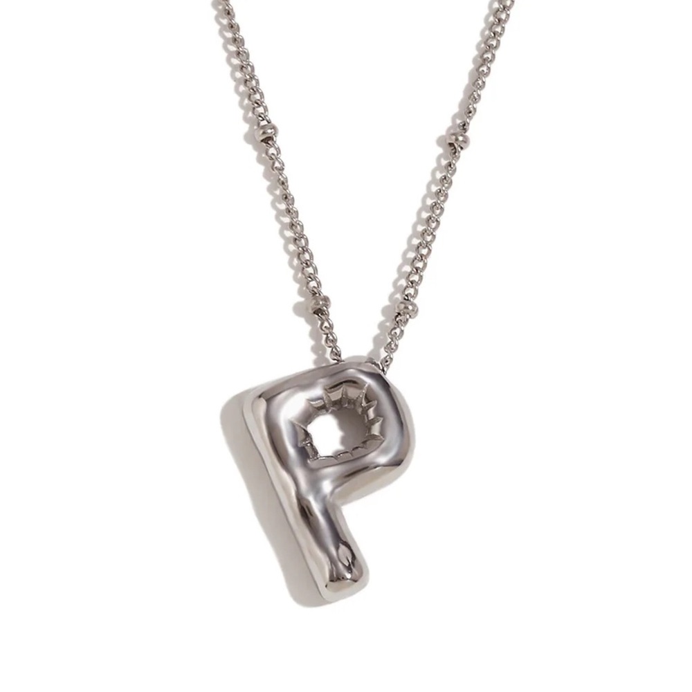 Balloon Letter P Initial Necklace